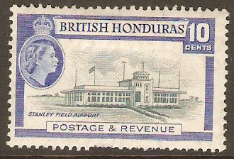British Honduras 1953 10c Slate and bright blue. SG184a.